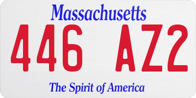 MA license plate 446AZ2