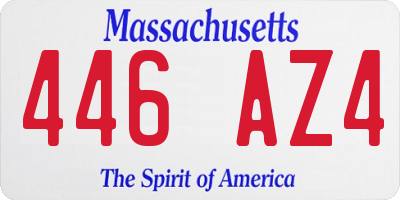 MA license plate 446AZ4