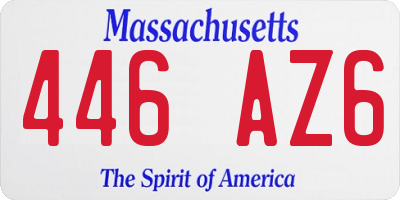 MA license plate 446AZ6