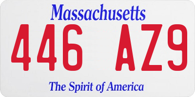 MA license plate 446AZ9