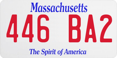 MA license plate 446BA2