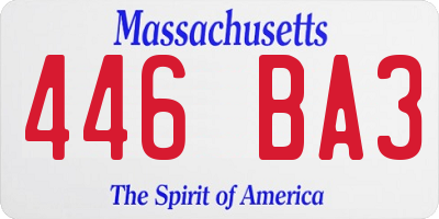 MA license plate 446BA3