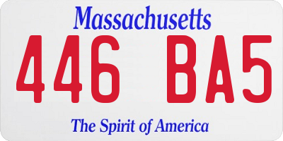 MA license plate 446BA5