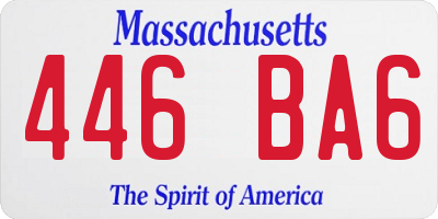 MA license plate 446BA6