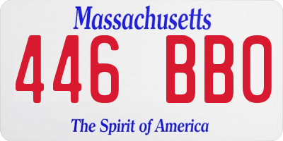 MA license plate 446BB0