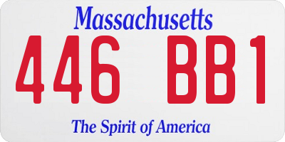 MA license plate 446BB1