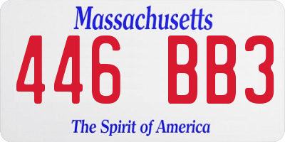 MA license plate 446BB3