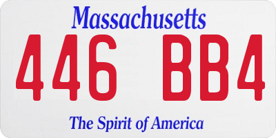 MA license plate 446BB4