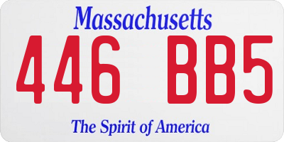MA license plate 446BB5