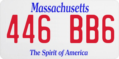 MA license plate 446BB6