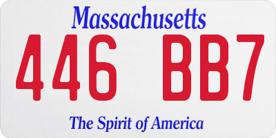 MA license plate 446BB7