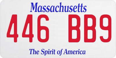 MA license plate 446BB9