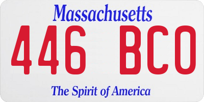 MA license plate 446BC0