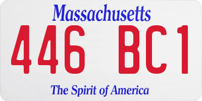 MA license plate 446BC1