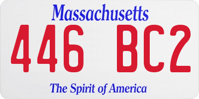 MA license plate 446BC2