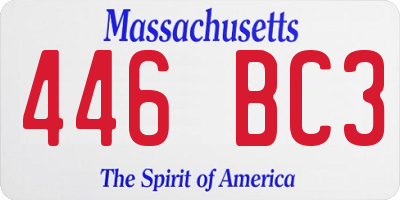 MA license plate 446BC3