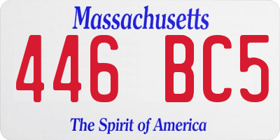 MA license plate 446BC5