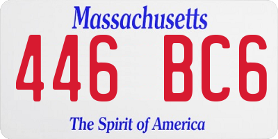 MA license plate 446BC6