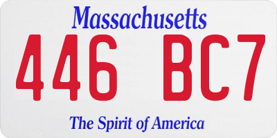 MA license plate 446BC7