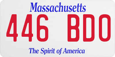 MA license plate 446BD0