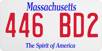 MA license plate 446BD2