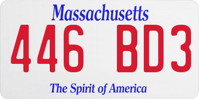 MA license plate 446BD3