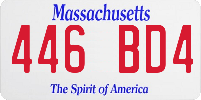 MA license plate 446BD4