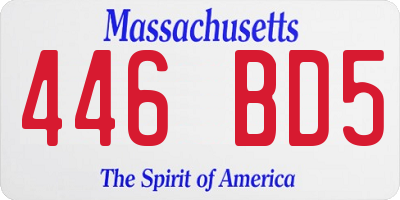 MA license plate 446BD5