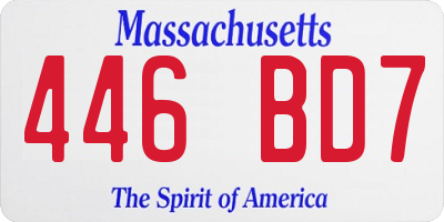 MA license plate 446BD7