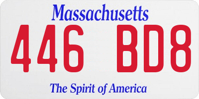 MA license plate 446BD8