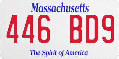 MA license plate 446BD9