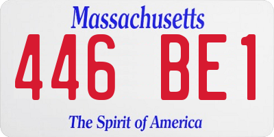 MA license plate 446BE1