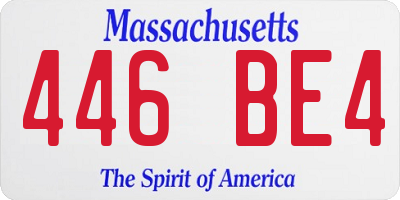 MA license plate 446BE4