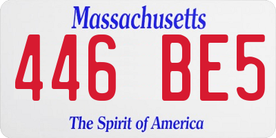 MA license plate 446BE5