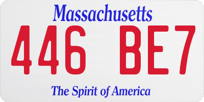 MA license plate 446BE7