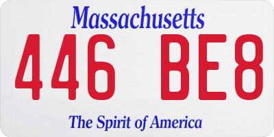 MA license plate 446BE8
