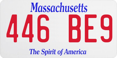 MA license plate 446BE9
