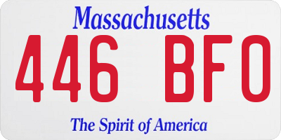 MA license plate 446BF0