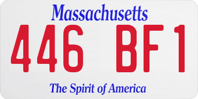 MA license plate 446BF1