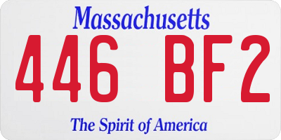 MA license plate 446BF2