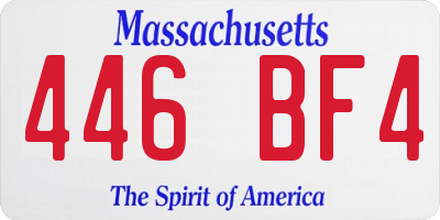 MA license plate 446BF4