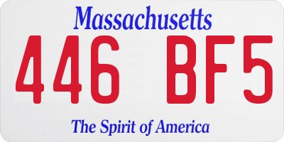 MA license plate 446BF5
