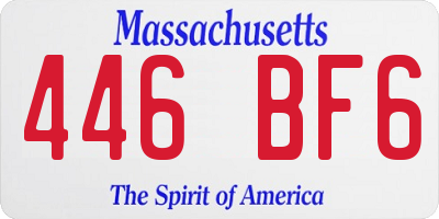 MA license plate 446BF6