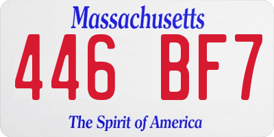 MA license plate 446BF7
