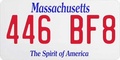 MA license plate 446BF8