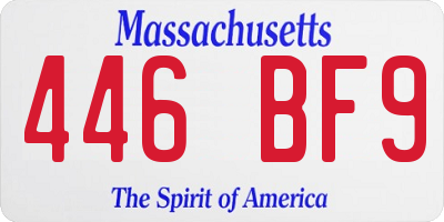 MA license plate 446BF9