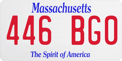 MA license plate 446BG0