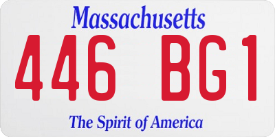 MA license plate 446BG1