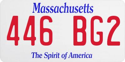 MA license plate 446BG2