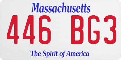MA license plate 446BG3
